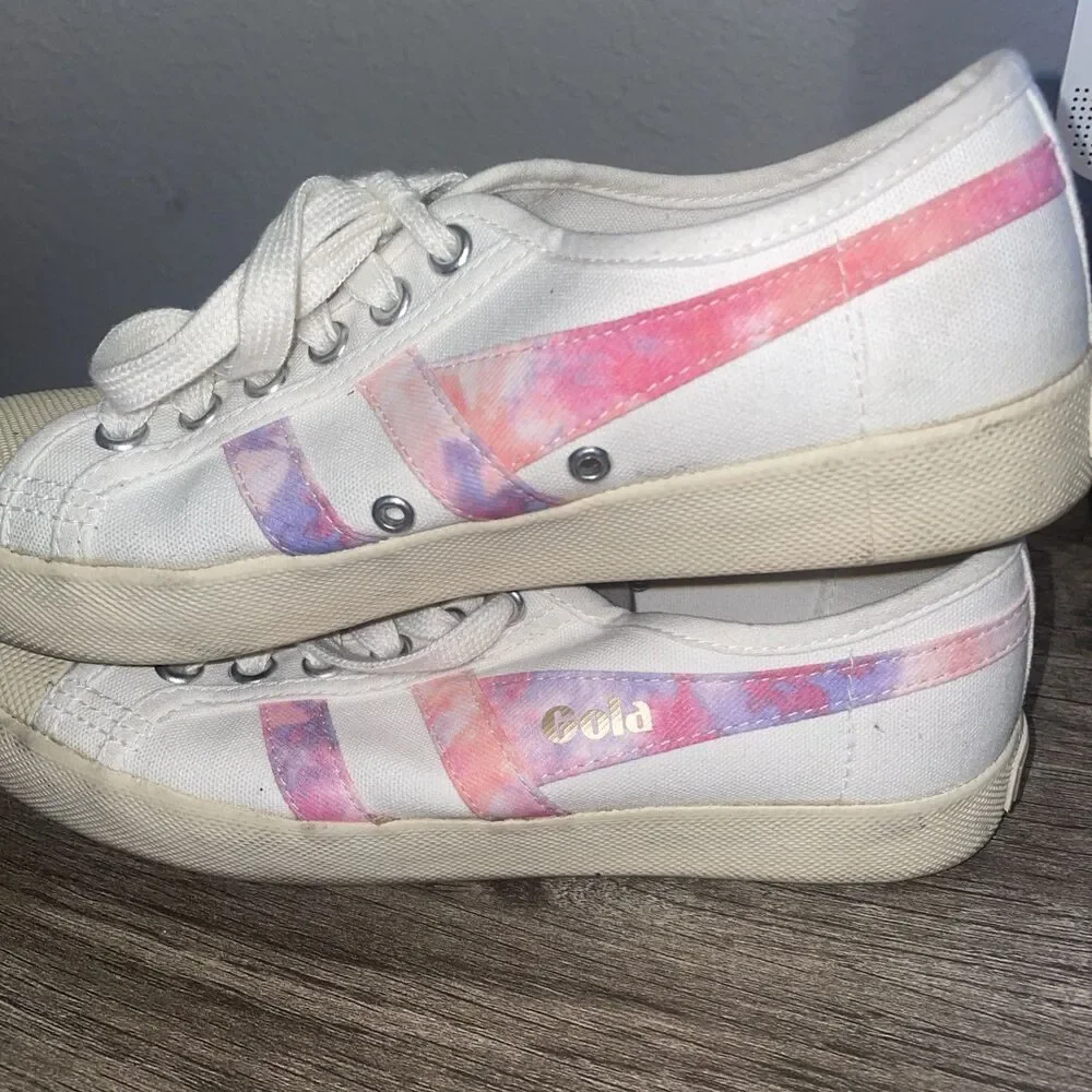 Gola x Madewell Coaster Tie Dye White Canvas Sneakers Women’s Size 6.